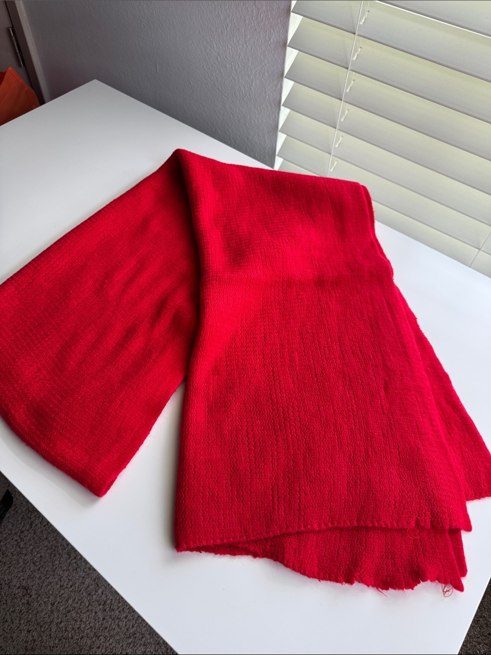 Bright Red Knit Scarf